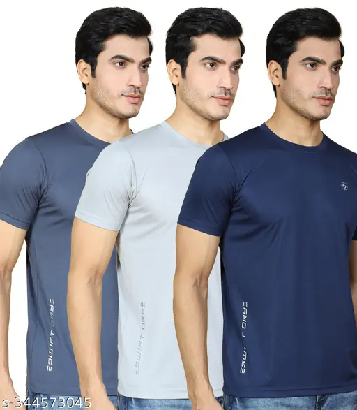 Lycra Blend Men's T Shirts (Pack of 3) Lycra Blend Men's T Shirts (Pack of 3)