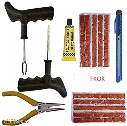 FKOK Complete Tubeless Tyre Puncture Repair Full Kit Portable Flat Tire Puncher Fixing FKOK Complete Tubeless Tyre Puncture Repair Full Kit Portable Flat Tire Puncher Fixing