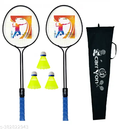 CARRY ON DUAL SAFT BADMINTON RACKET 2 PIECE WITH 3 PIECE SHUTTLE WITH CARRY BAG CARRY ON DUAL SAFT BADMINTON RACKET 2 PIECE WITH 3 PIECE SHUTTLE WITH CARRY BAG