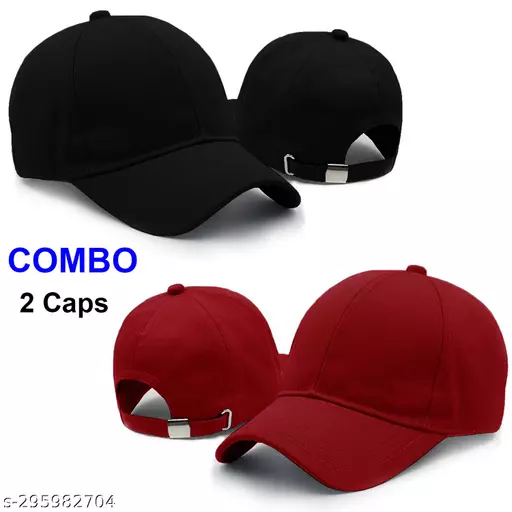 Caps combo |plain black cap|plain maroon cap|cotton black cap | fashion cap |designer cap | Caps combo |plain black cap|plain maroon cap|cotton black cap | fashion cap |designer cap |