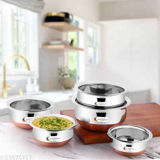 Handi Set Copper Bottom Handi Set of 5pc pcs Piece Kitchen Serving, Cooking Bowl Handi Set Copper Bottom Handi Set of 5pc pcs Piece Kitchen Serving, Cooking Bowl