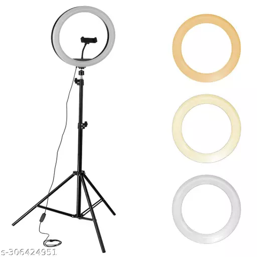 Casewilla 10 inch Big LED Selfie Ring Light with Tripod Stand 7 Feet | 3 light mode Ring Flash Casewilla 10 inch Big LED Selfie Ring Light with Tripod Stand 7 Feet | 3 light mode Ring Flash